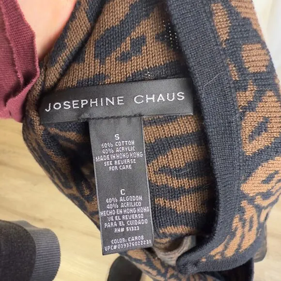 Josephine Chaus Women's Size S Animal Print Sweater Blazer Cardigan #3511