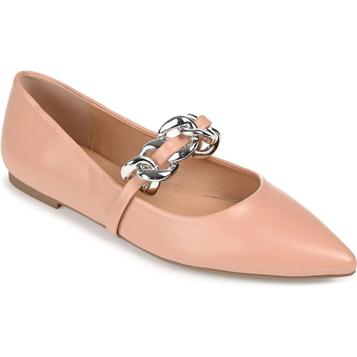 Journee Collection Womens Metinaa Faux Leather Embellished Loafers