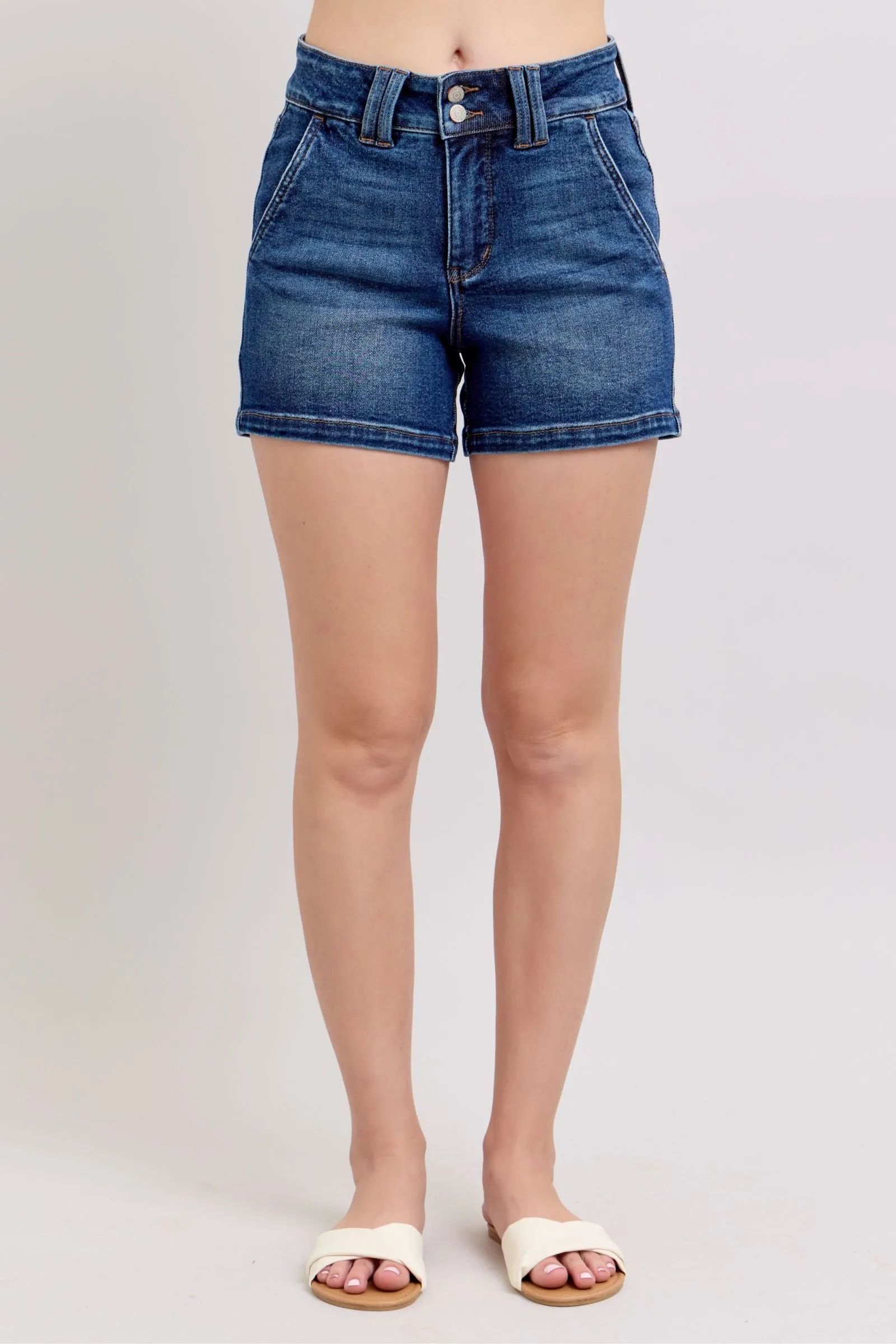 Judy Blue "Everly" High Waist Double Button Short