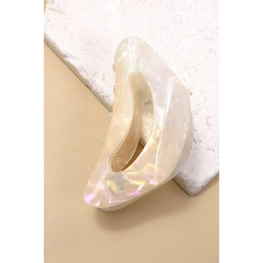 Jumbo Cellulose Oval Color Hair Claw Clips