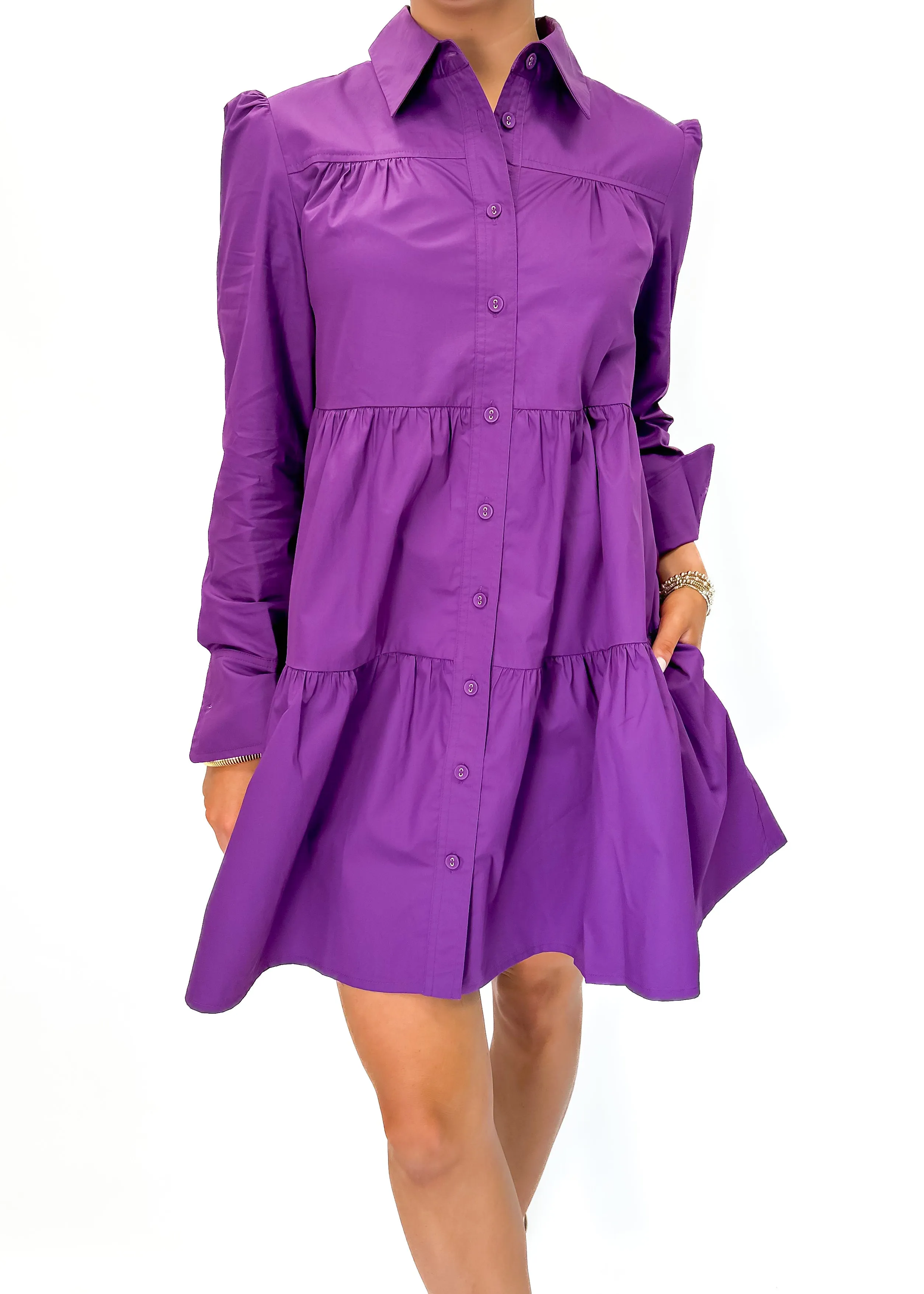 Karina Grimaldi Cora Mini Dress - Magenta