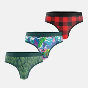 Katrina Everyday Thong - Multi-Packs - Pines/Buffalo Plaid/Fantasy Mountain