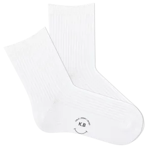 K.Bell Women's Ribbed Short Crew Sock
