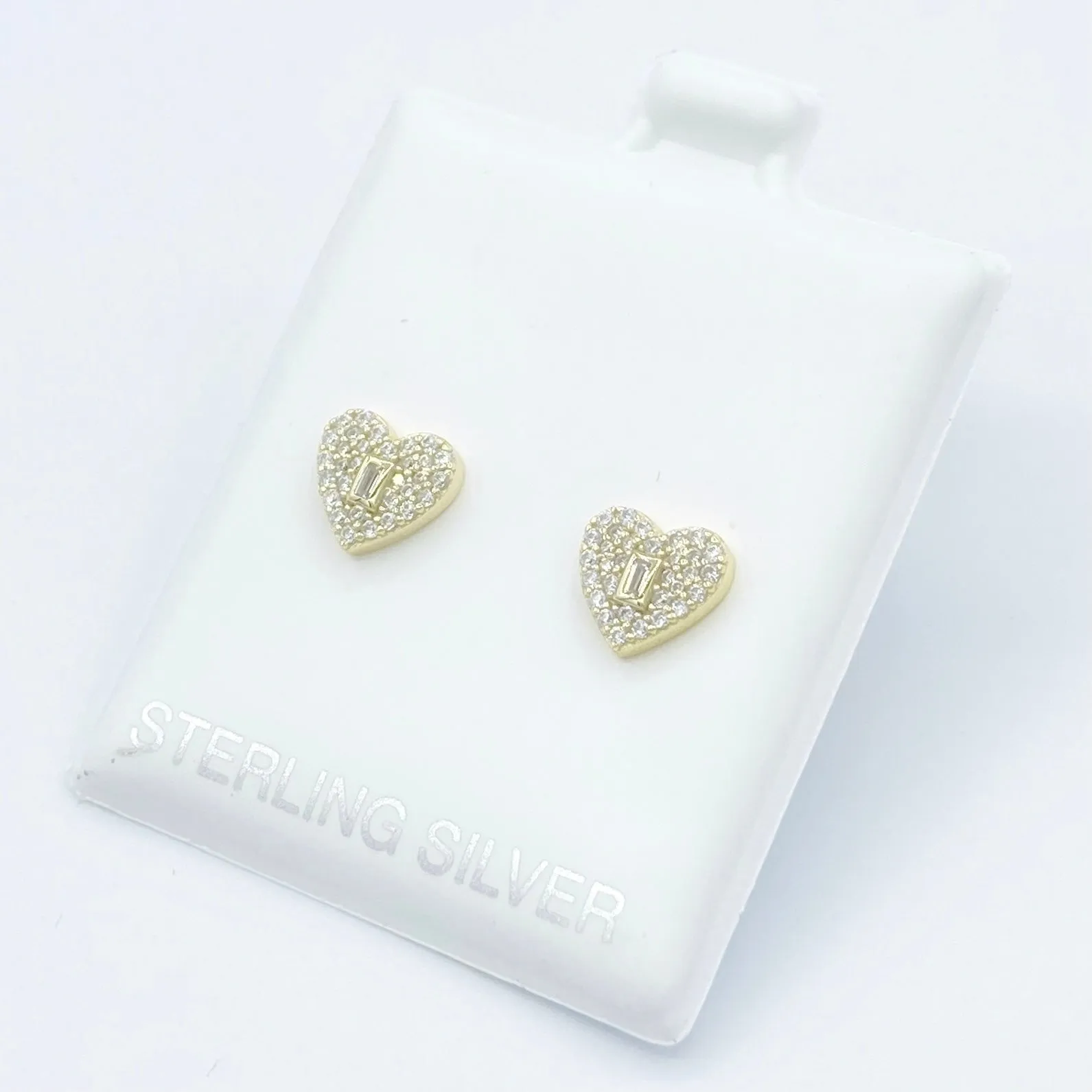 Keyhole Pave Heart Studs