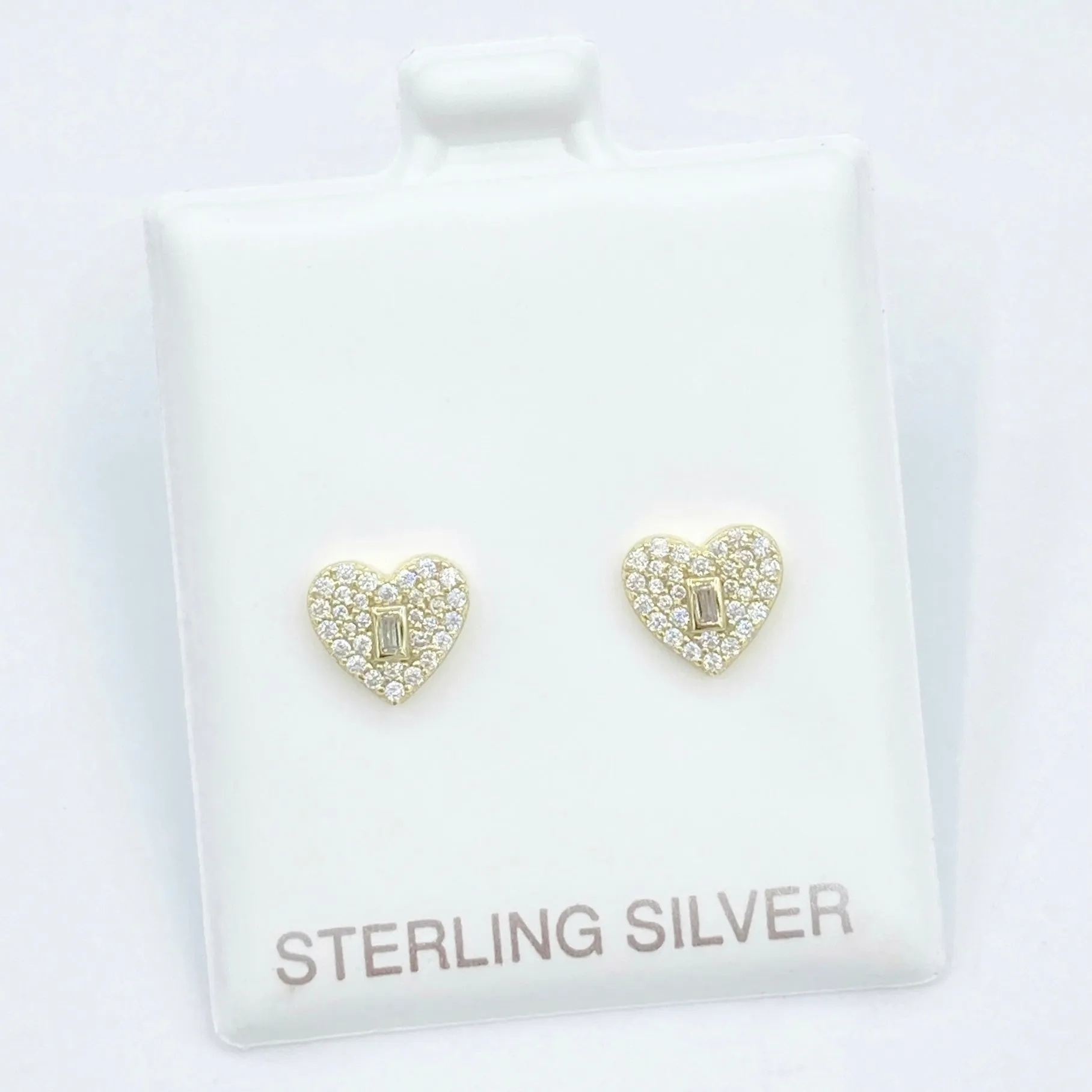 Keyhole Pave Heart Studs