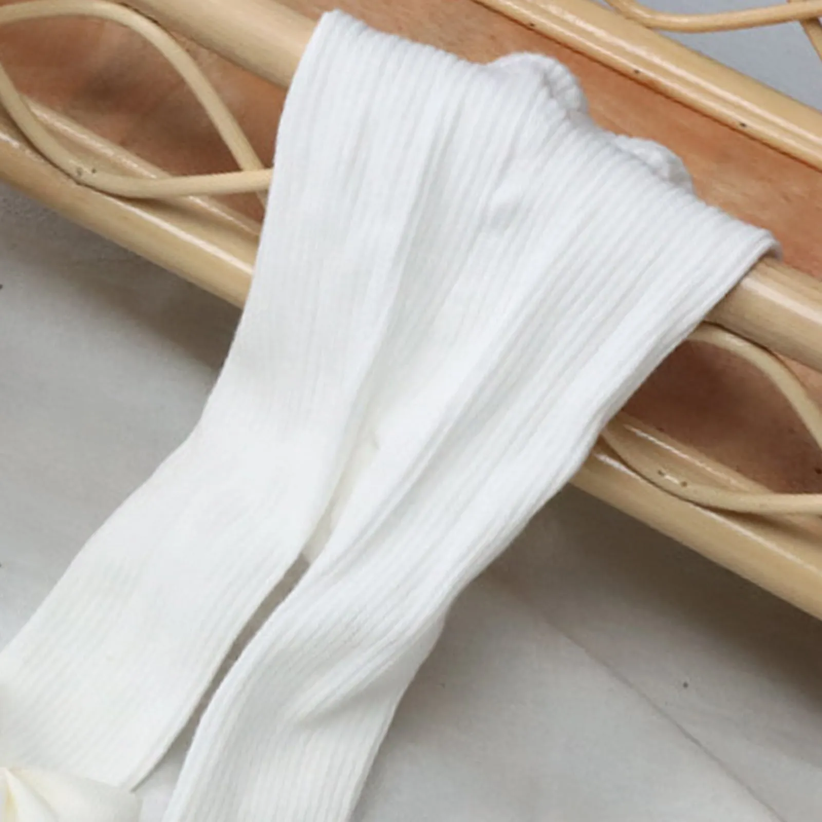 Kids Solid Large Bow Autumn-Winter Leggings Socks: Stylish and Warm Footwear for Children