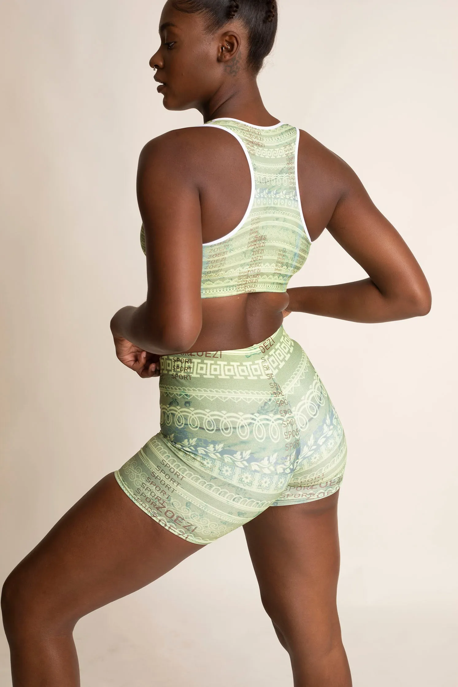 Kijani Print Soft Buttery High Waisted Biker Shorts