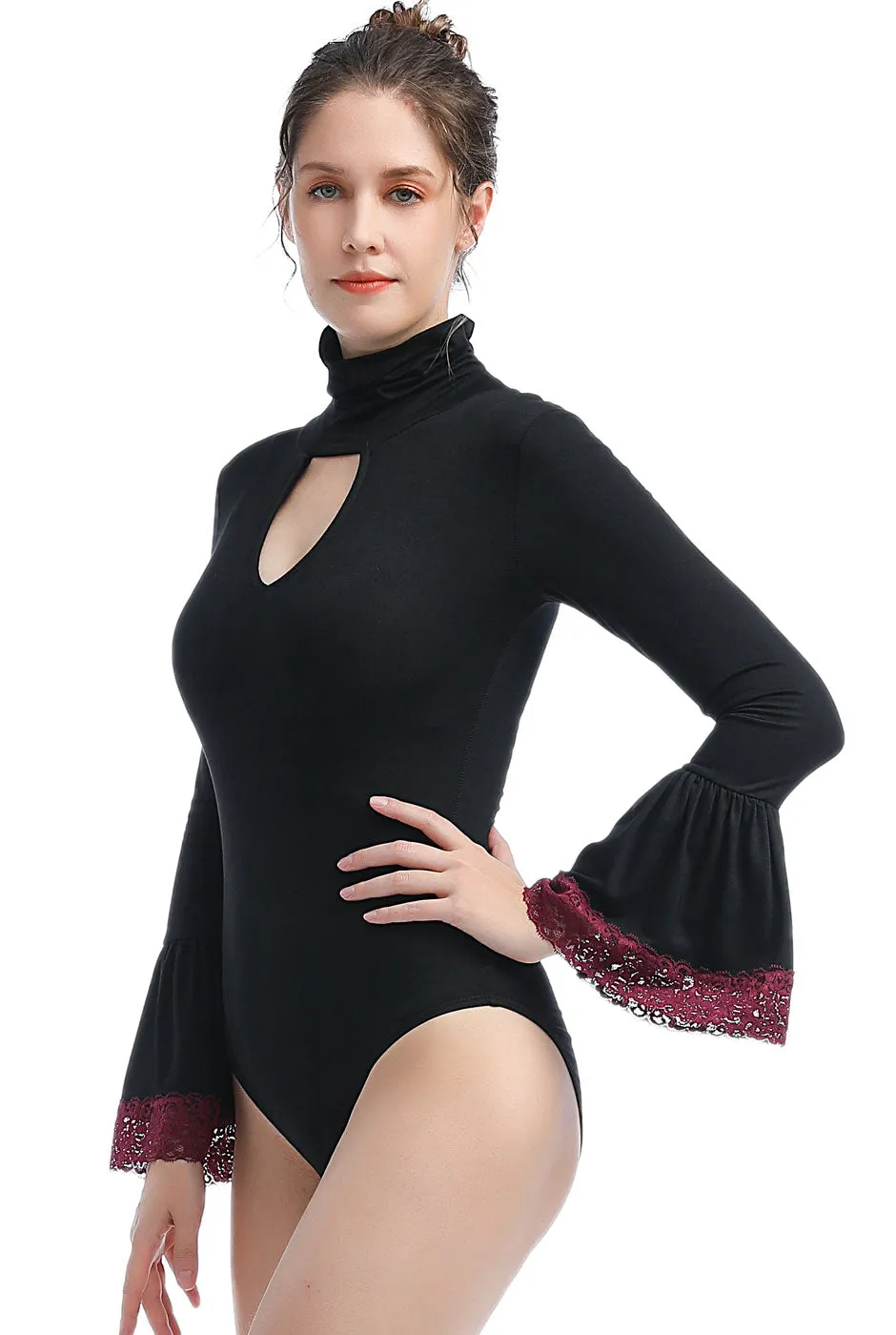 Kimi   Kai Women's "Dea" Cut Out Bell Sleeve Bodysuit