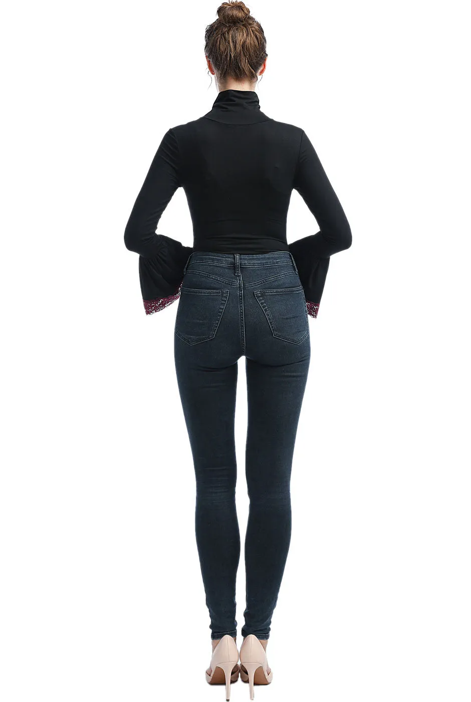 Kimi   Kai Women's "Dea" Cut Out Bell Sleeve Bodysuit