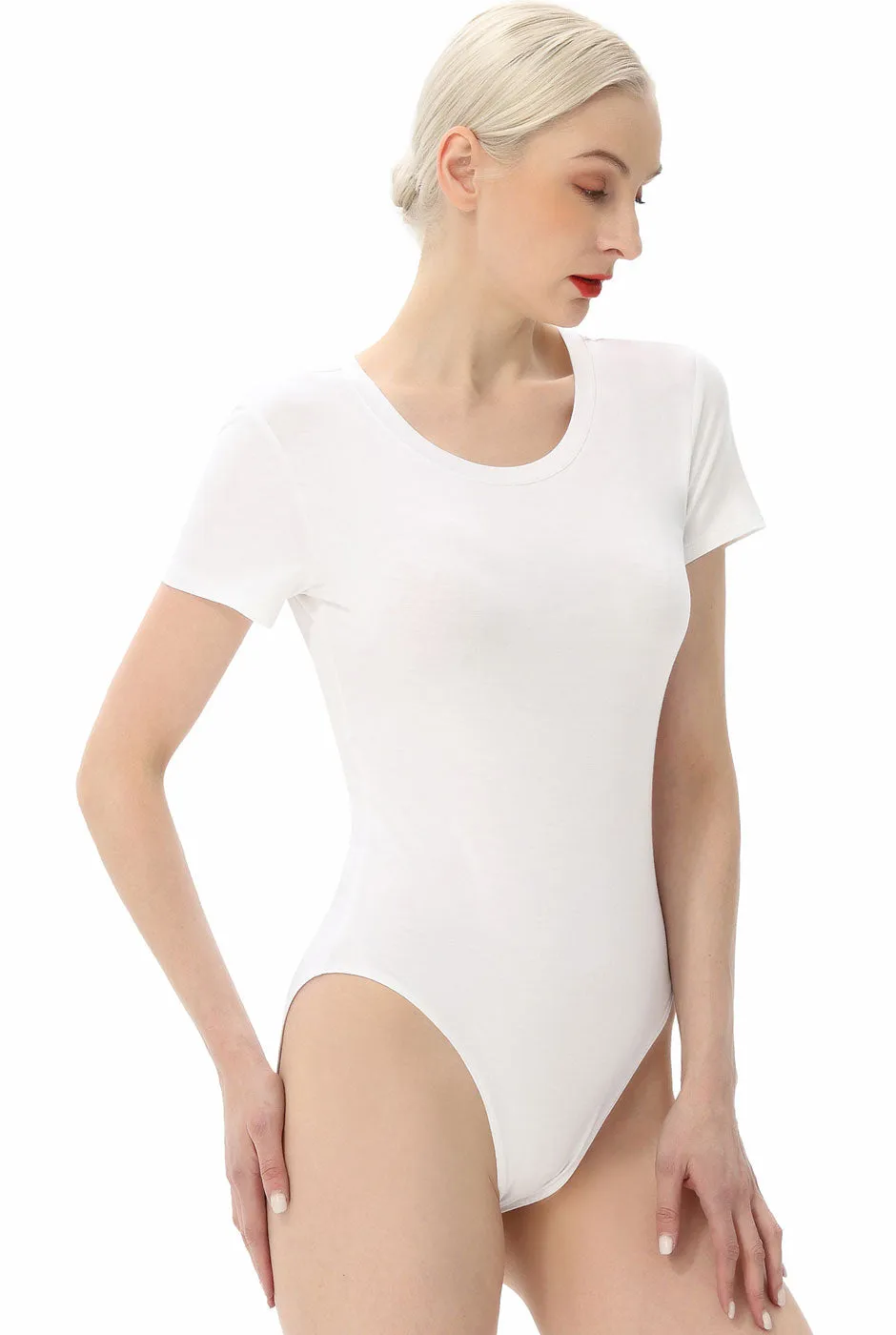 Kimi   Kai Women's Round Neck Basic Bodysuit