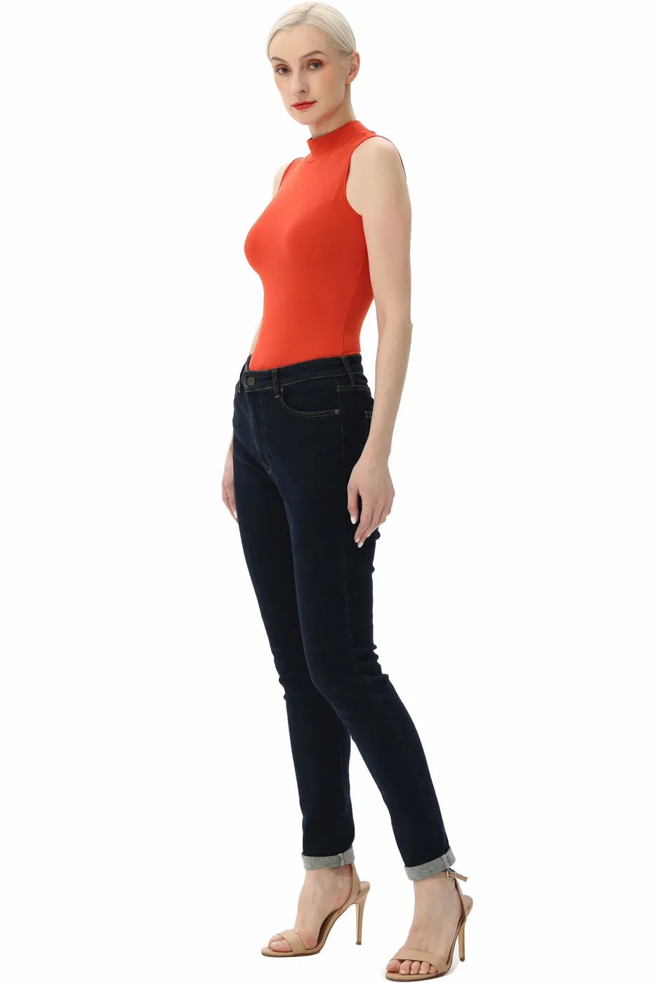 Kimi   Kai Women's Turtleneck Sleeveless Bodysuit