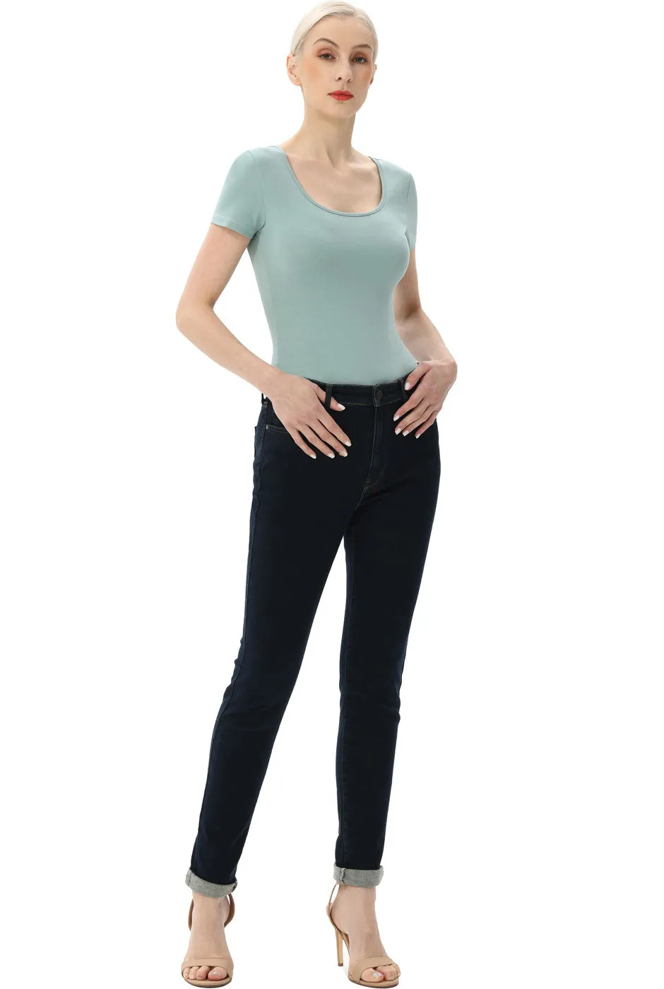 Kimi   Kai Women's U-Neck Basic Bodysuit