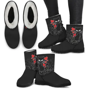 Kitty Love Ladies Eco-Friendly Faux Fur Boots
