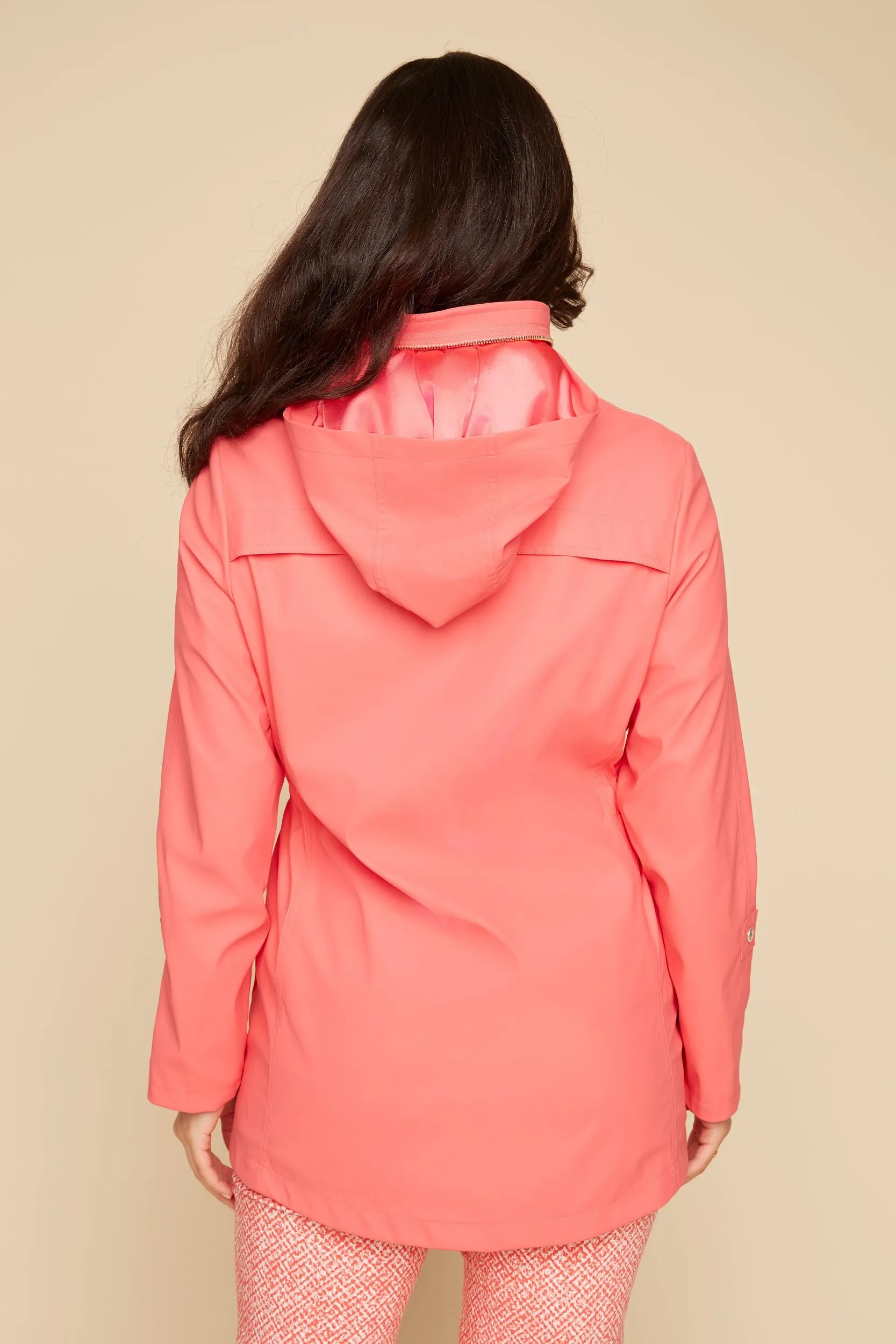 Knit Rain Jacket- Coral