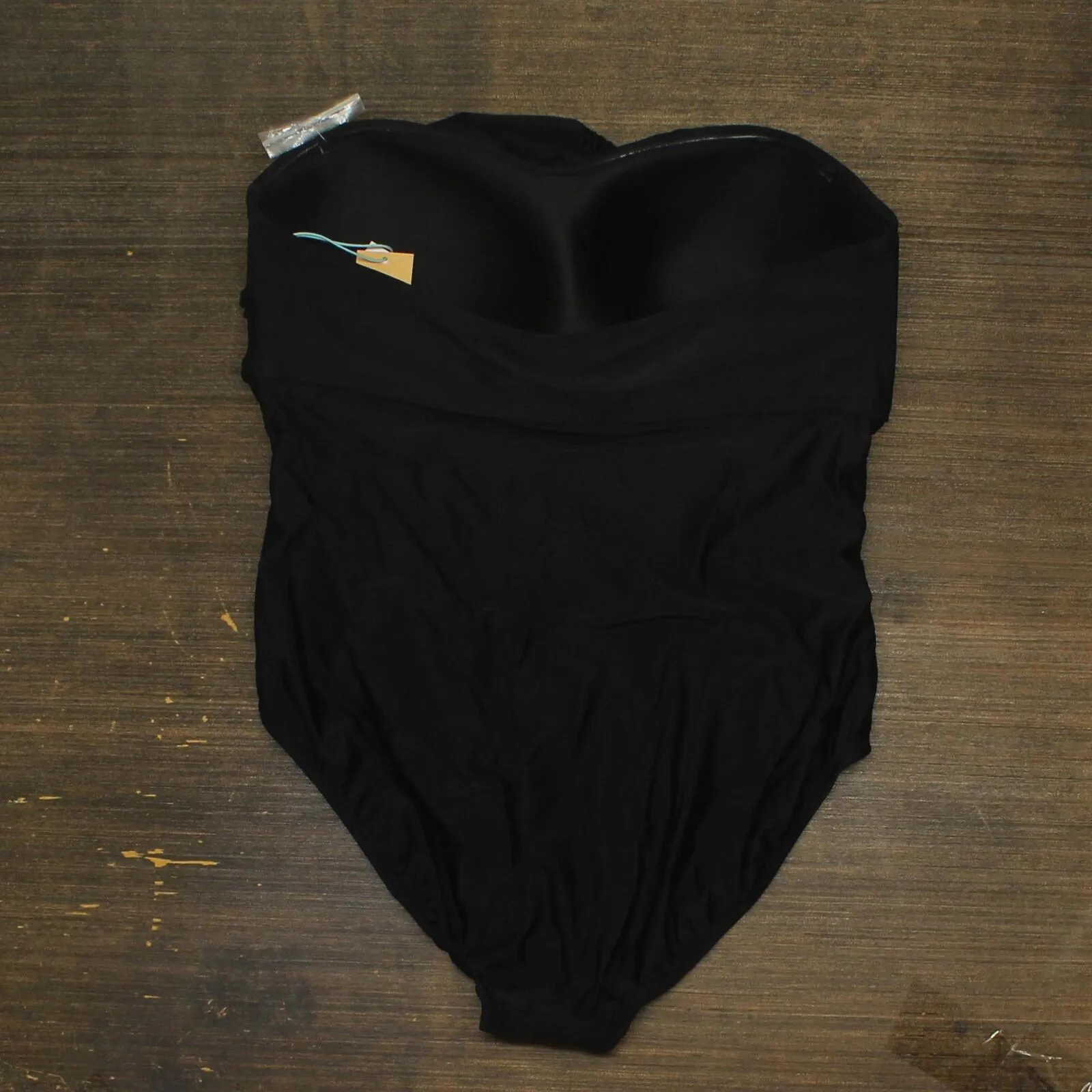 Kona Sol Women's Crochet Flounce High Coverage One Piece Swimsuit Black XL