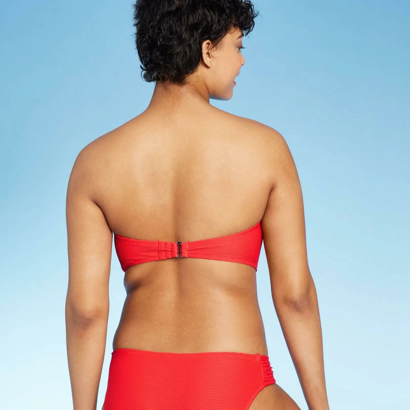 Kona Sol Women's Ribbed Bandeau Bikini Top