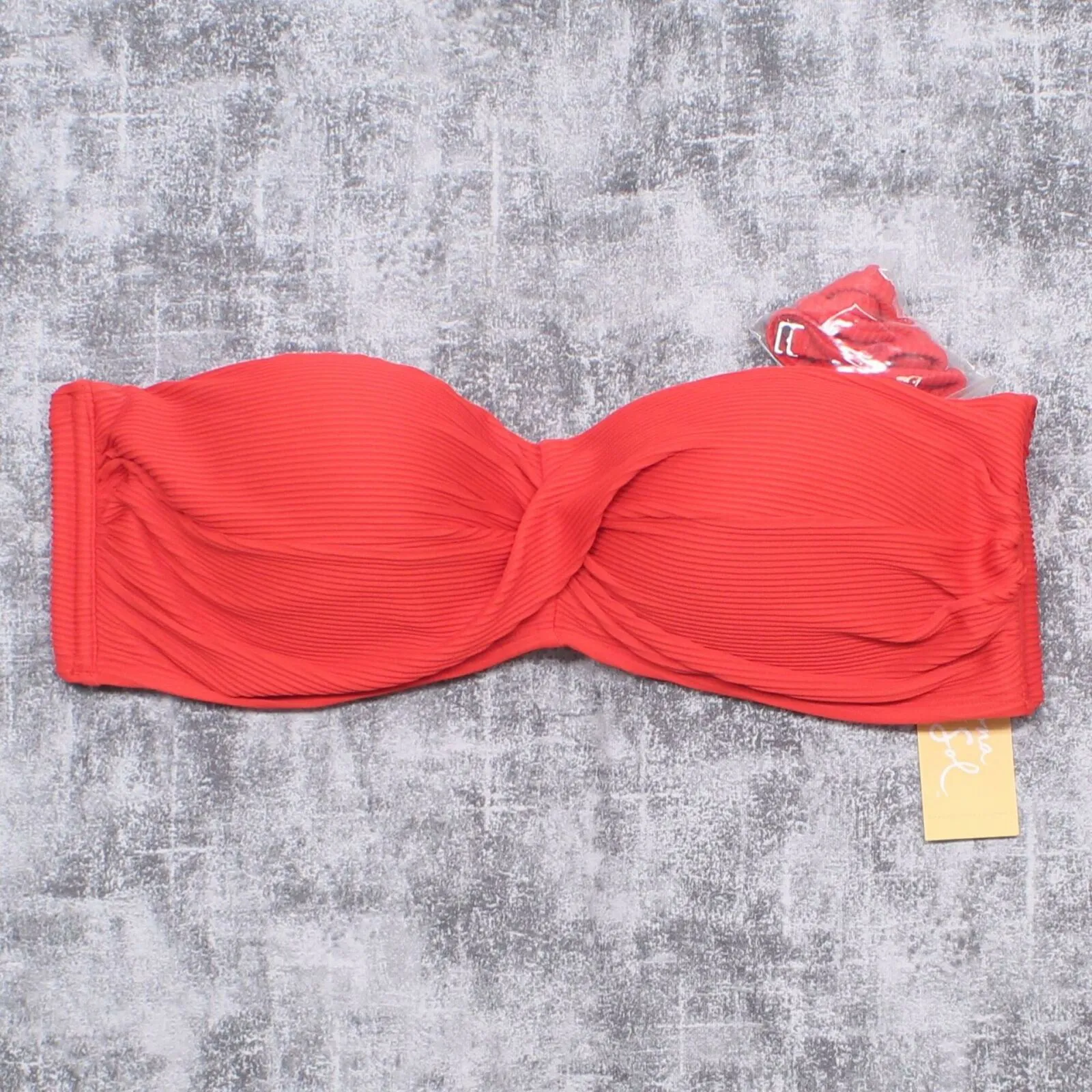 Kona Sol Women's Ribbed Bandeau Bikini Top