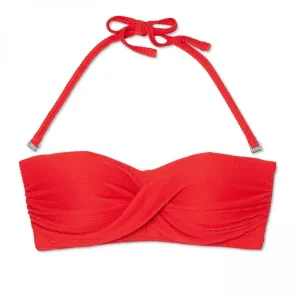 Kona Sol Women's Ribbed Bandeau Bikini Top