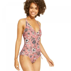 Kona Sol Women's V-Neck Cinch Side One Piece Swimsuit