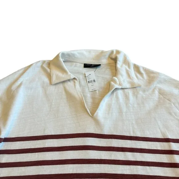 Lane Bryant Pullover Stripe Sweater Collar 100% Cotton Size 18/20 Women's NWT