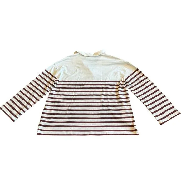 Lane Bryant Pullover Stripe Sweater Collar 100% Cotton Size 18/20 Women's NWT
