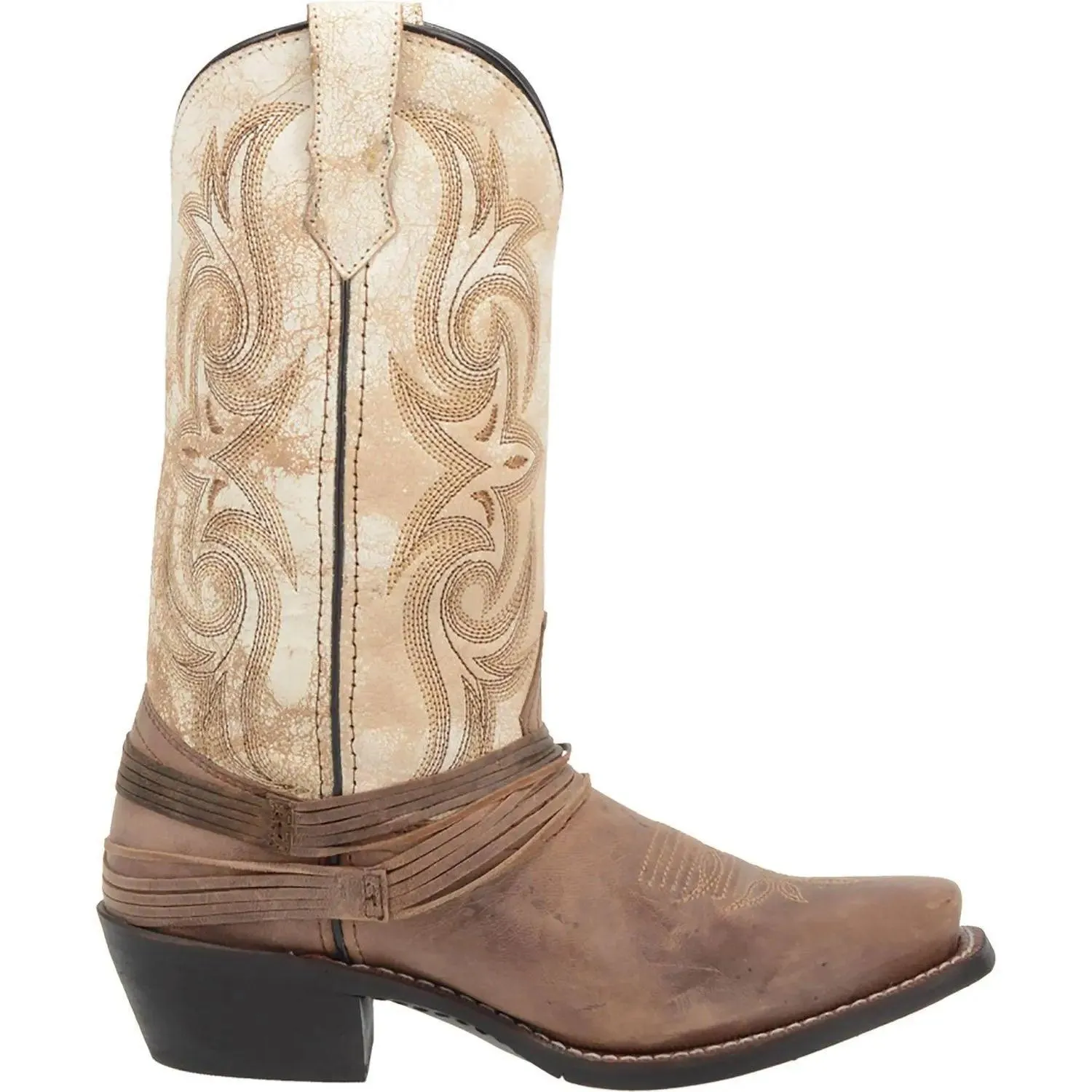 Laredo Women's Myra Sand White Leather Boot 51091