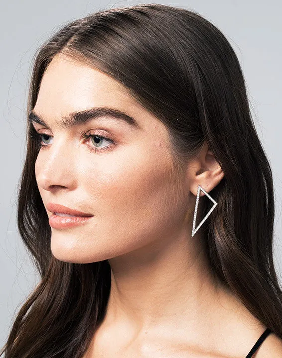 Large Diamond Triangle Earrings | Yellow Gold