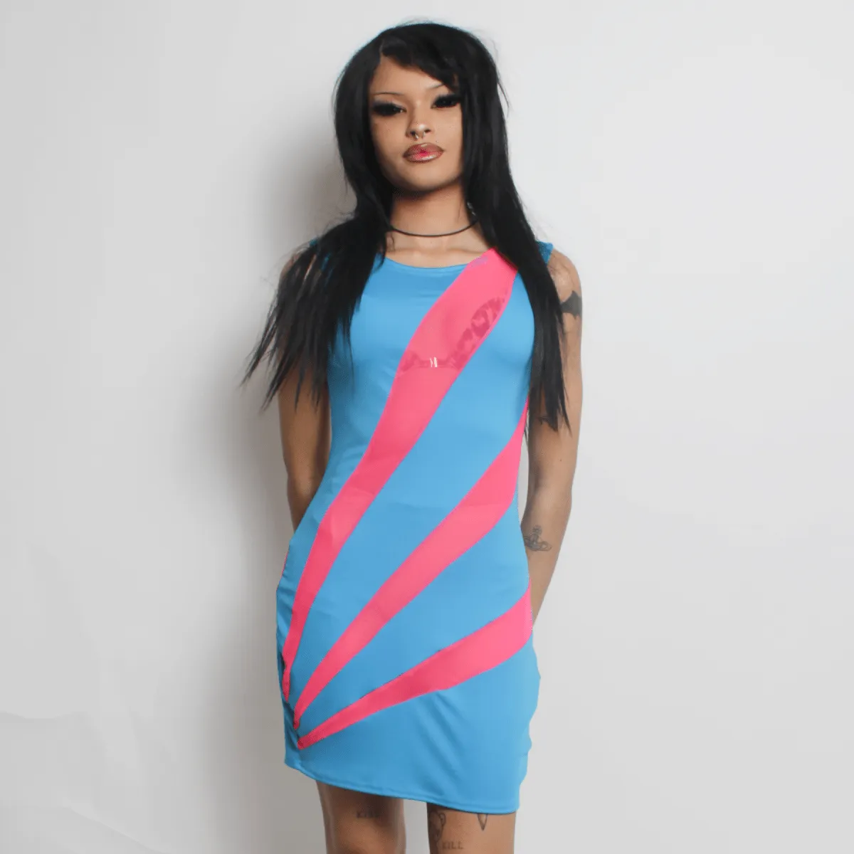 LASER DRESS BLUE / PINK