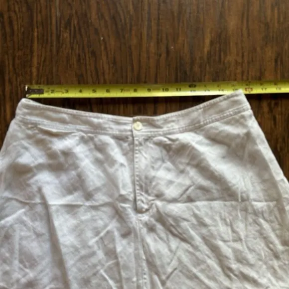 Lauren Ralph Lauren Womens Skirt Size 14 White Linen A Line Midi