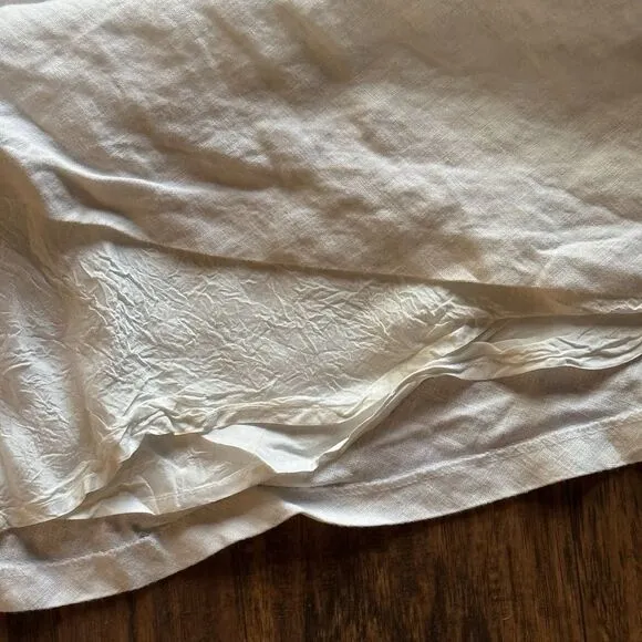 Lauren Ralph Lauren Womens Skirt Size 14 White Linen A Line Midi
