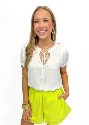 LBLOX Short Sleeve Blouse - Off White