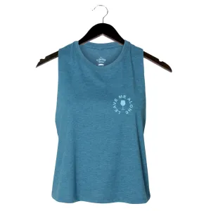 Leave Me Alone - Women's Racerback Cropped Tank - Deep Teal
