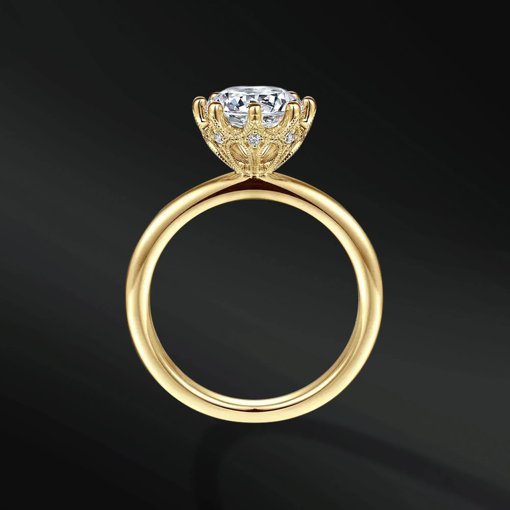 Lightning Star - 14K Gold or Sterling silver Ring For Women | Moissanite Meteorite Engagement Ring | 2 ct Certified Moissanite