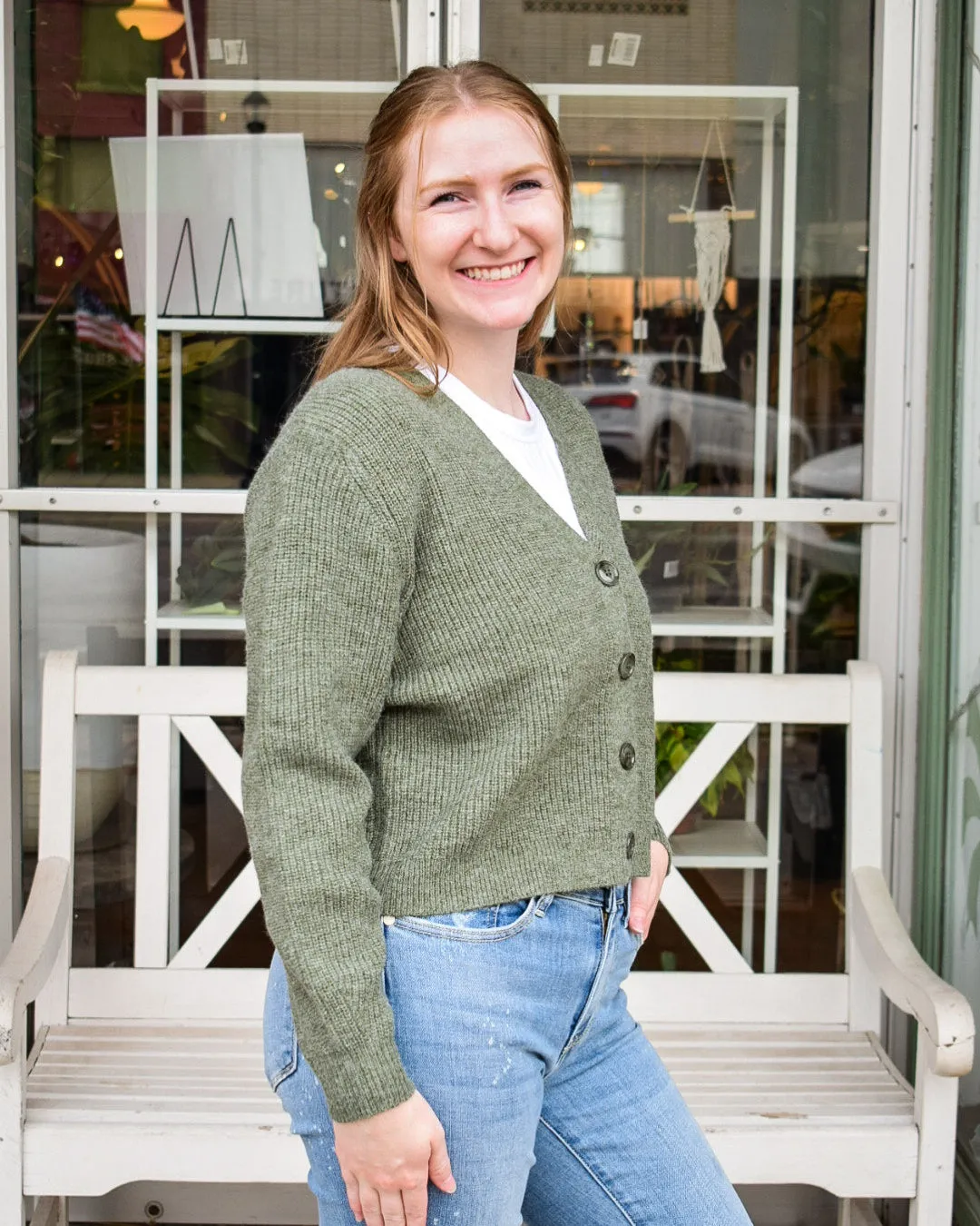 LILA CARDIGAN SWEATER - OLIVE