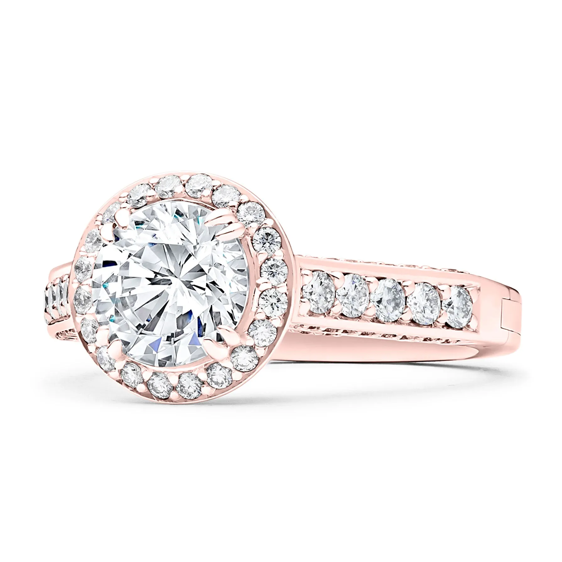 Lisa Pavé Engagement Ring with Side Stones