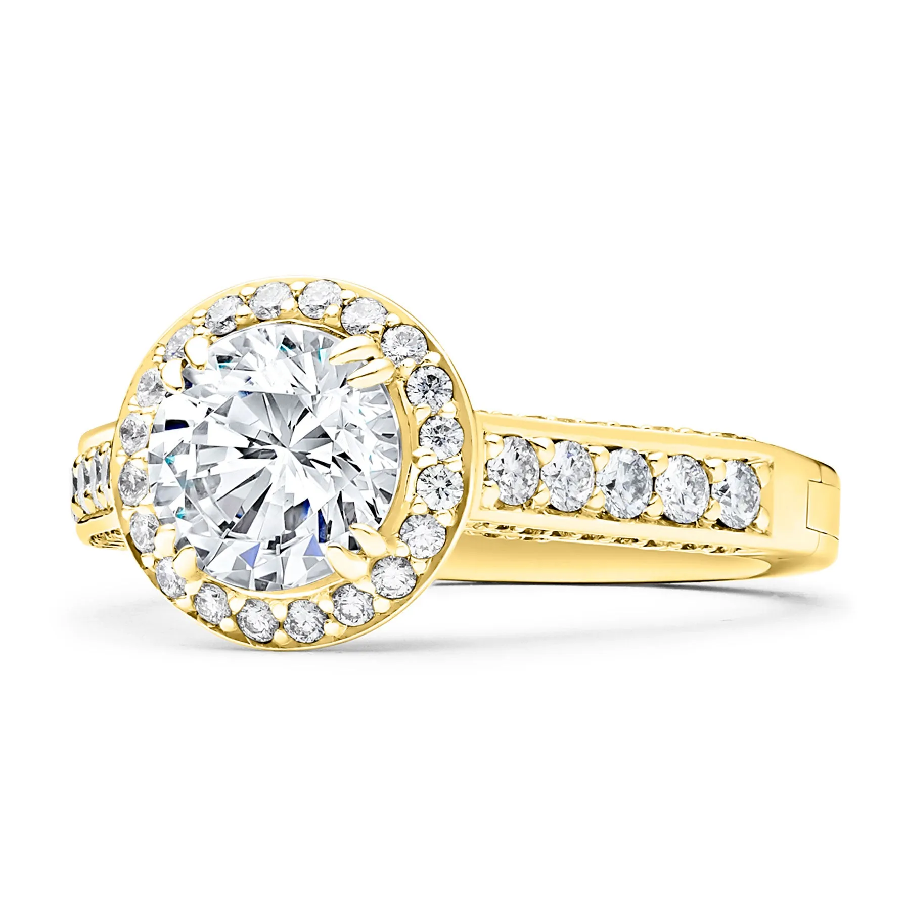 Lisa Pavé Engagement Ring with Side Stones