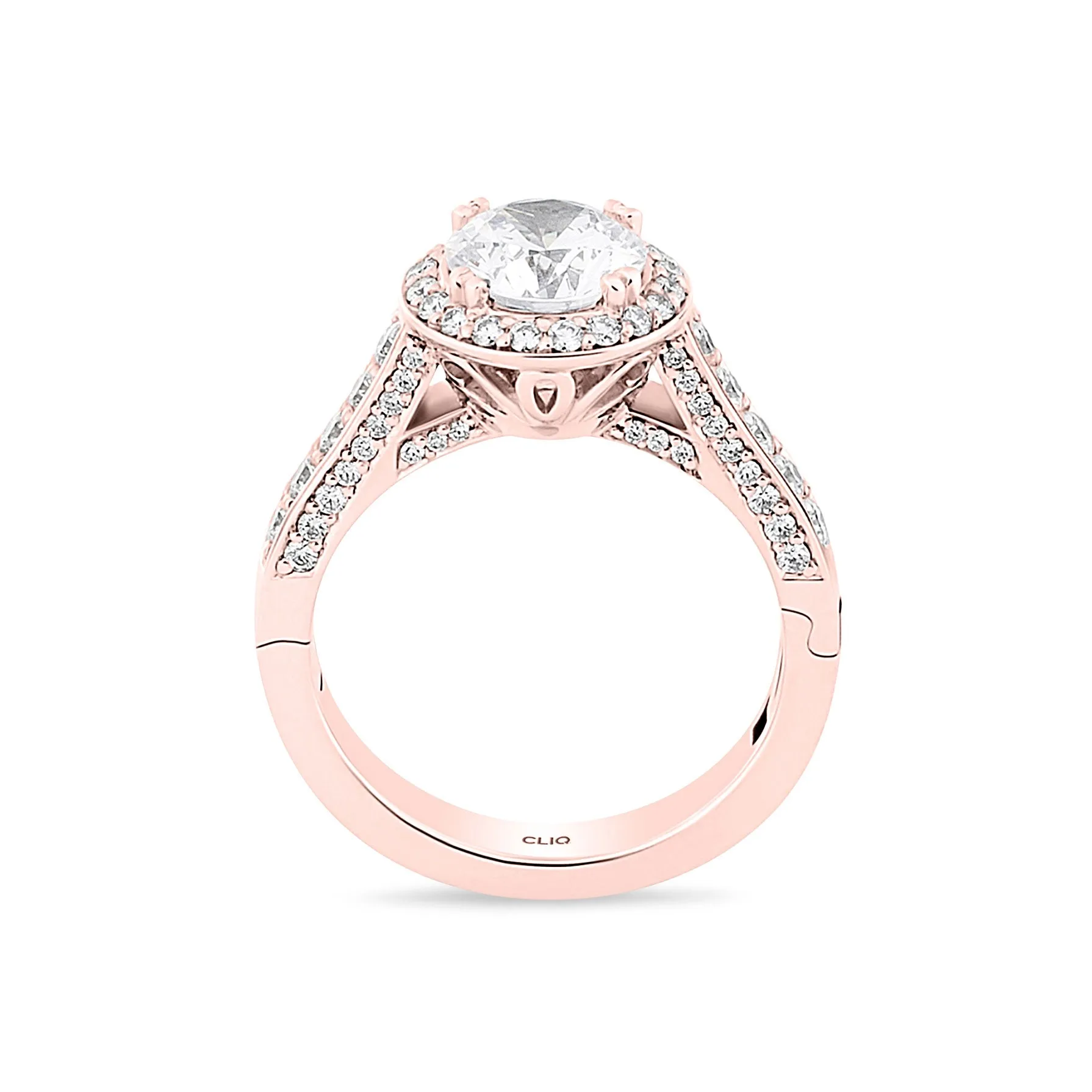 Lisa Pavé Engagement Ring with Side Stones
