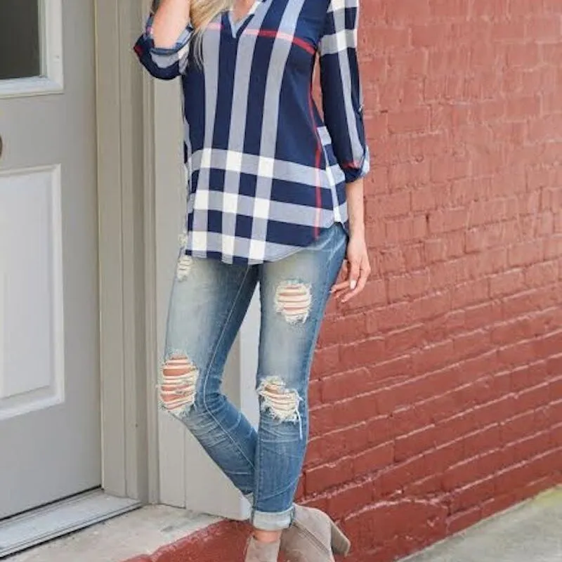 Long Sleeves Plaid Shirt
