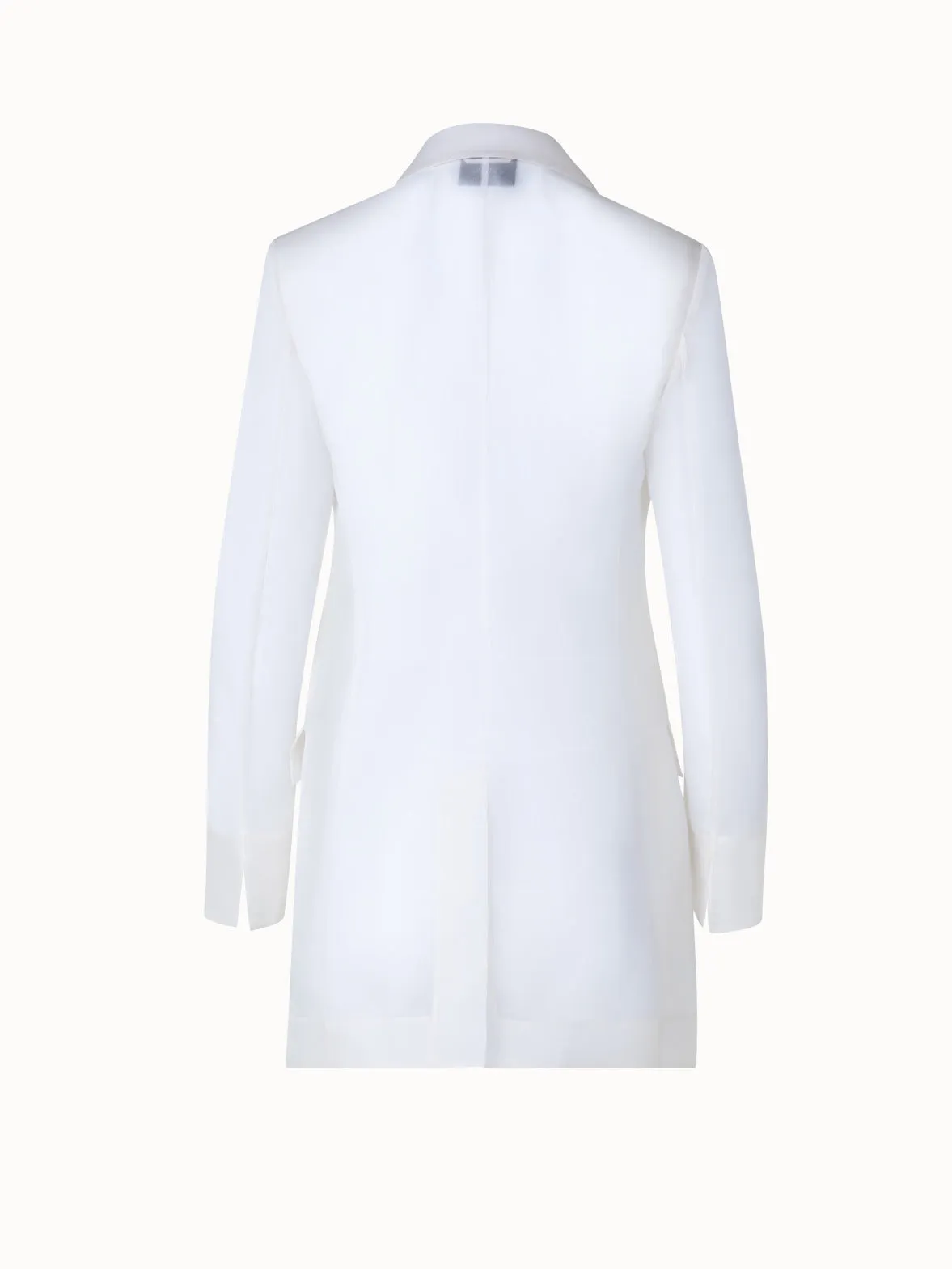 Long Tailored Jacket with Semi-Sheer Sleeve