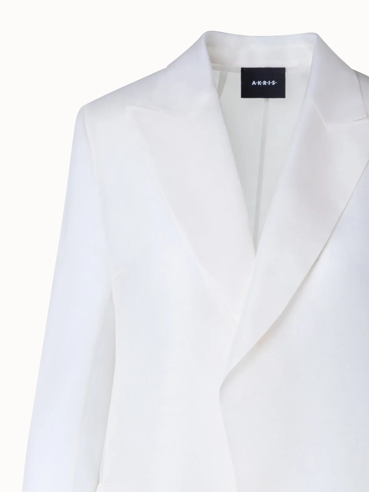 Long Tailored Jacket with Semi-Sheer Sleeve