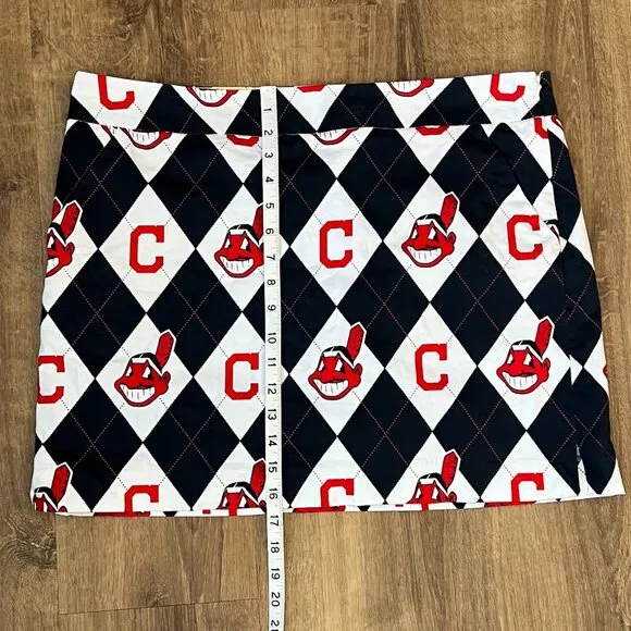 Loudmouth Cleveland Indians Women's Argyle Skort Sz 14