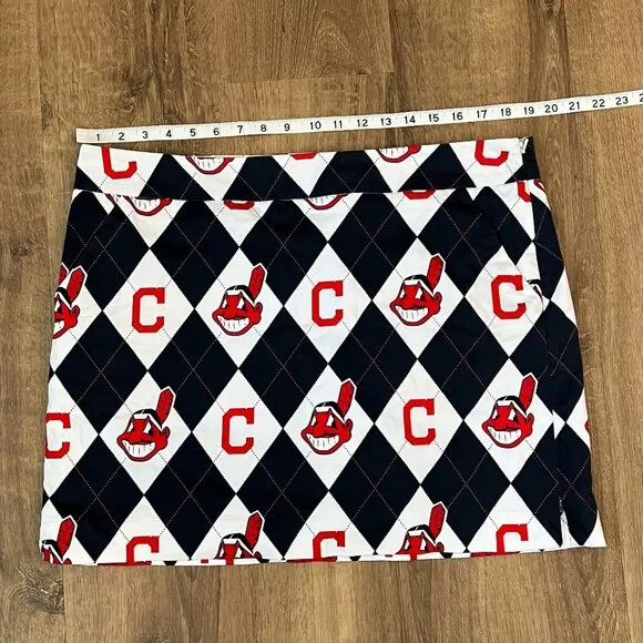 Loudmouth Cleveland Indians Women's Argyle Skort Sz 14