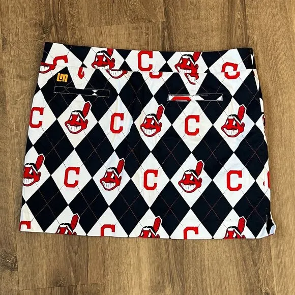 Loudmouth Cleveland Indians Women's Argyle Skort Sz 14