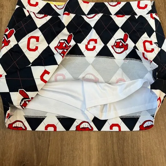 Loudmouth Cleveland Indians Women's Argyle Skort Sz 14