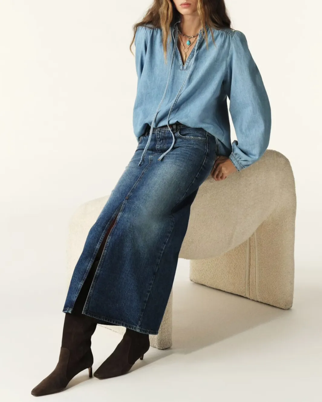 LOUISE SHIRT IN LIGHT USED BLUE