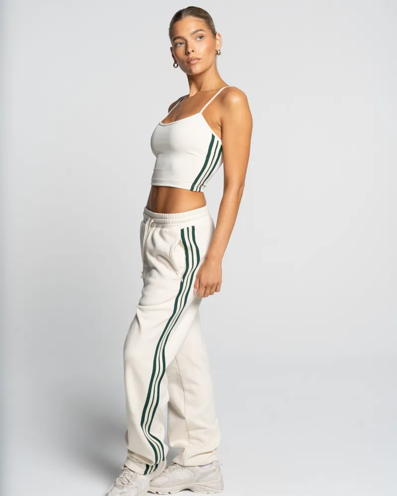 Lounge Tank - Off-White/Green