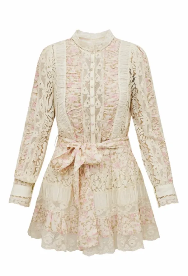 Love Shack Fancy Jessalyn Dress - Ivory Blossom