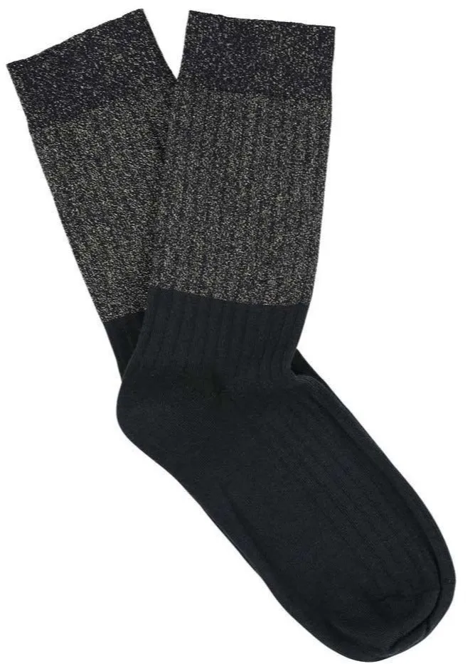 Lurex Block Socks, Blue/Silver