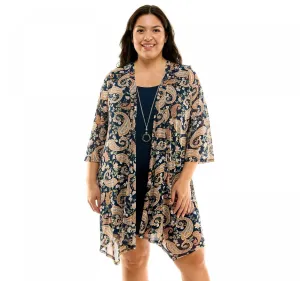 Luxology Womens Plus Size Flowy Cardigan & Mini Dress Set G106609C28X