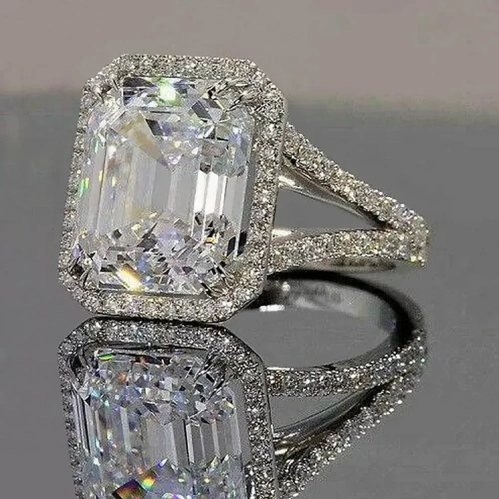 Luxury Inlaid AAA Zircon Ring Wedding Accessories Women's Jewelry